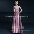 A-Line Appliques Pattern Long Chiffon Vestido de dama de honra Legant Evening Dress